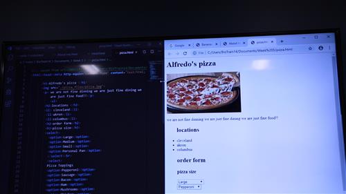 a web page and its coding 